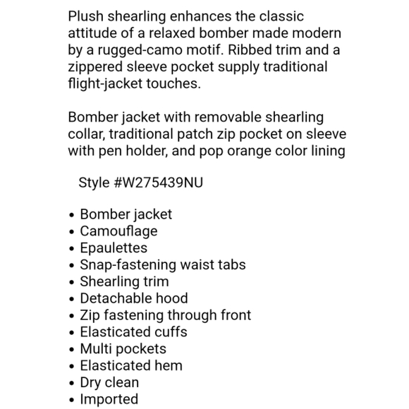 Rag & Bone camouflage shearling trim jacket - Picture 9 of 9